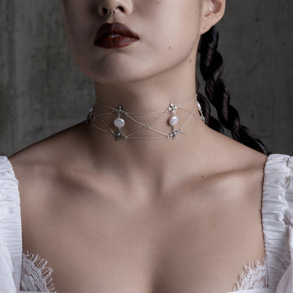 Silver deals choker sets