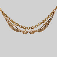 gold chunky dazzle cz chain collar