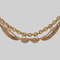 gold chunky dazzle cz chain collar