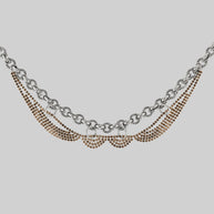 silver chunky dazzle cz chain collar