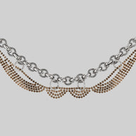 silver chunky dazzle cz chain collar