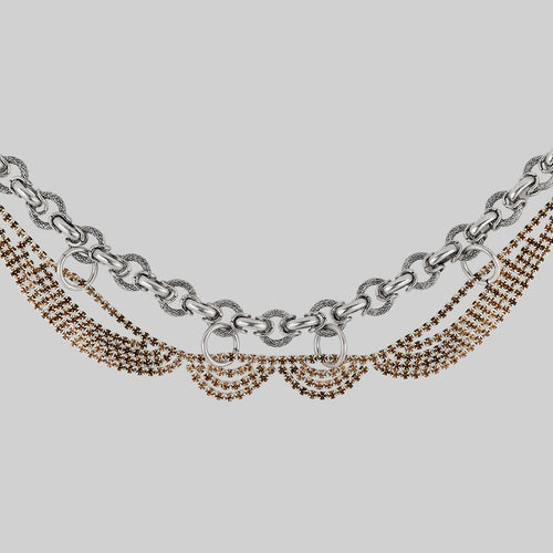 RESTLESS. Pierced Dazzle Chain Collar - Gold