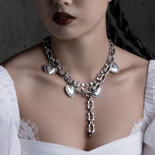 SOVEREIGN. Ornate Link Pearl Collar - Silver