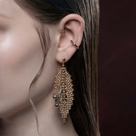 gold chain chandelier earrings