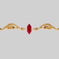 red glass dragon choker gold