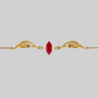 red glass dragon choker gold