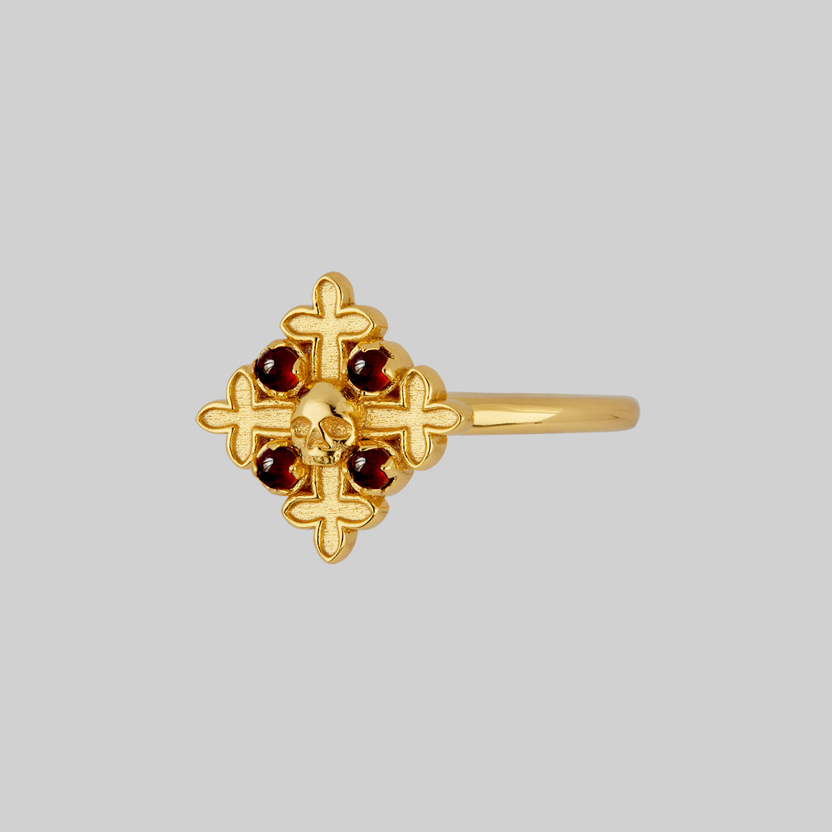 Golden Cross Signet Gold Ring