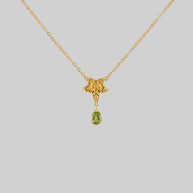 ivy leaf peridot drop necklace gold