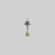 ivy leaf peridot drop ear stud silver