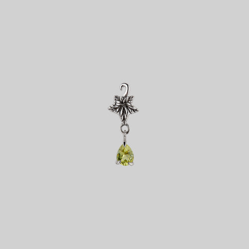 FERONIA. Ivy Leaf Peridot Stud Earrings - Silver