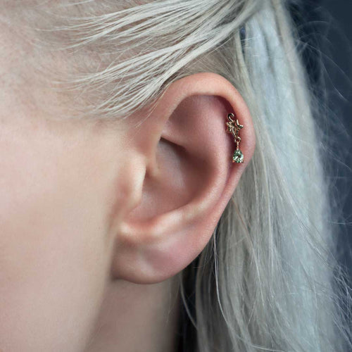 MAJESTY. Garnet Dagger Single Earring - Gold