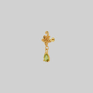 ivy leaf peridot drop ear stud gold