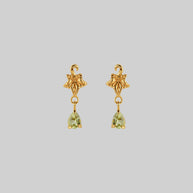 ivy leaf peridot drop earrings gold