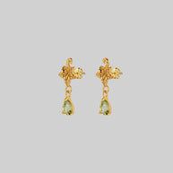 ivy leaf peridot drop earrings gold