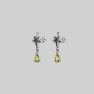 ivy leaf peridot drop earrings silver