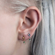 ivy leaf peridot drop earrings silver gold