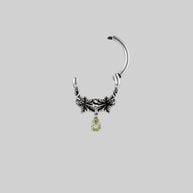 ivy leaf peridot gemstone septum silver daith forward helix open