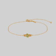 ivy leaf peridot gemstone bracelet gold