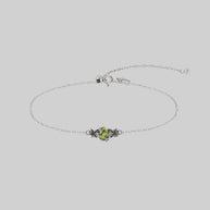 ivy leaf peridot gemstone bracelet silver