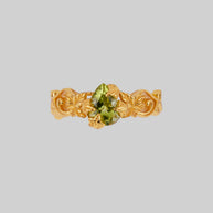 ivy leaf peridot gemstone ring gold