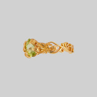 ivy leaf peridot gemstone ring gold