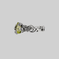 ivy leaf peridot gemstone ring silver