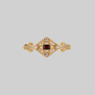 gold gatsby garnet ring