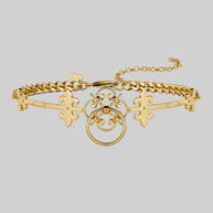 alt medieval door knocker style gold choker