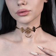 alt medieval door knocker style gold choker