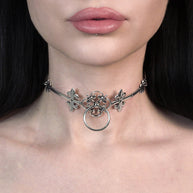 alt medieval door knocker style silver choker