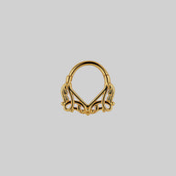 gold lace septum daith forward helix clicker ring