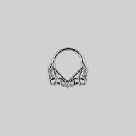 silver lace septum daith forward helix clicker ring