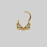 gold lace septum daith forward helix clicker ring