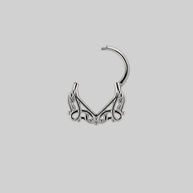 silver lace septum daith forward helix clicker ring