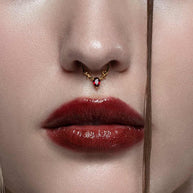 gold garnet septum daith forward helix clicker ring