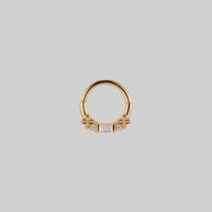 gothic cubic zirconia septum clicker ring gold