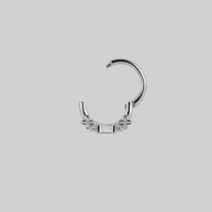 gothic cubic zirconia septum clicker ring silver