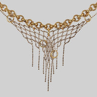 chunky gold crystal chain necklace