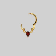 luxurious gold and garnet septum ring helix daith