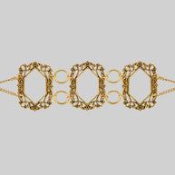 gold vampesque gothic caged frame choker