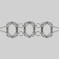 silver medieval cage choker necklace