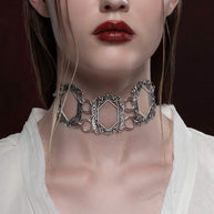 romantic goth statement choker silver