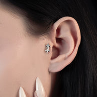 medieval style gothic stud silver earring