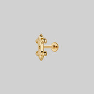 medieval style gothic stud gold earring