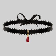 gothic satin ribbon choker necklace