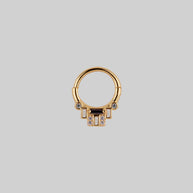 deco black spinel septum clicker ring gold