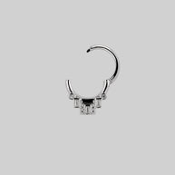 deco black spinel septum clicker ring silver