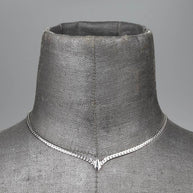 silver chevron collar necklace