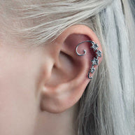 climbing ivy ear stud silver