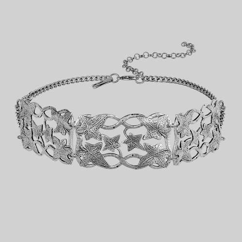 CELESTINA. Fancy Book Chain Choker - Silver